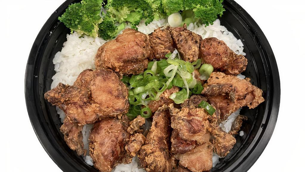 Crispy Chicken Rice Bowl · Fried chicken nuggets w/ sweet spicy tangy sauce, scallions and spring mix