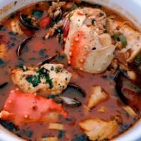 Cioppino · Chef seafood selection in a Saffron Bouillabaisse French Style.