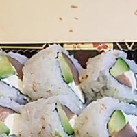 Philadelphia Roll · Smoked Salmon, Avocado,
Cream Cheese, Sushi Rice,
Wrapped with Seaweed Paper.