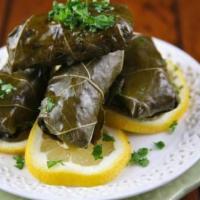 Grape Leaves 4Pc · Vegetarian. Grape leaves stuffed with rice and spices, lemon and olive oil.