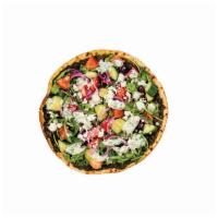 Athena · spinach and herb blend, spread on thin lavash bread topped with arugula, tomatoes, cucumbers...