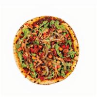 Aleppo · spicy roasted red pepper & toasted walnut blend, spread on thin lavash bread topped with roa...