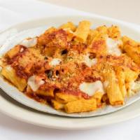 Baked Rigatoni · Imported Italian semolina rigatoni tossed with mozzarella and provolone cheeses, topped with...