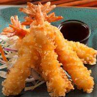 Shrimp Tempura (5 Pcs Appetizer) · Five pieces panko battered shrimp.