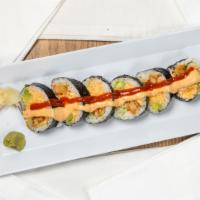 Louisiana Roll · Spicy. Deep-fried crawfish, spicy crab meat, cucumber, and avocado topped with spicy mayonna...