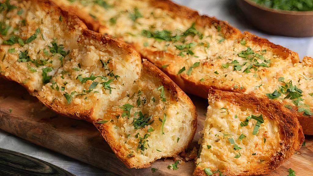 Garlic Bread · Special garlic spread on bread.