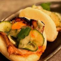 Pork Belly Bao Buns · Two steamed house made Bao buns with chili honey and mead glazed pork belly, pickled carrot,...