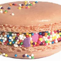 Macaron - Birthday Cake · Vanilla frosting buttercream flavor, Rolled in edible colorful confetti.