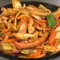 Pork Chow Mein · Large with white rice.