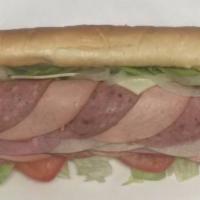 Cold Cut Sub · Turkey, bologna, salami, ham and provolone cheese. Includes lettuce, tomato, mayonnaise and ...