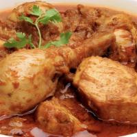 Chicken Curry · Chicken breast cubes cooked in a blend of Indian spices.