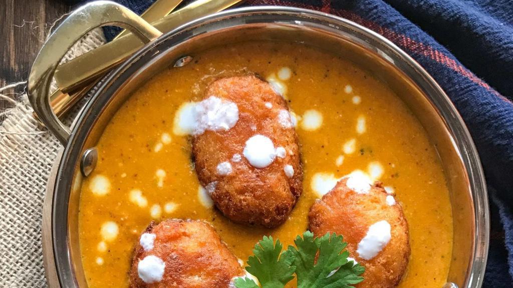 Malai Kofta · Soft croquette made with homemade cheese potatoes simmered in creamy sauce