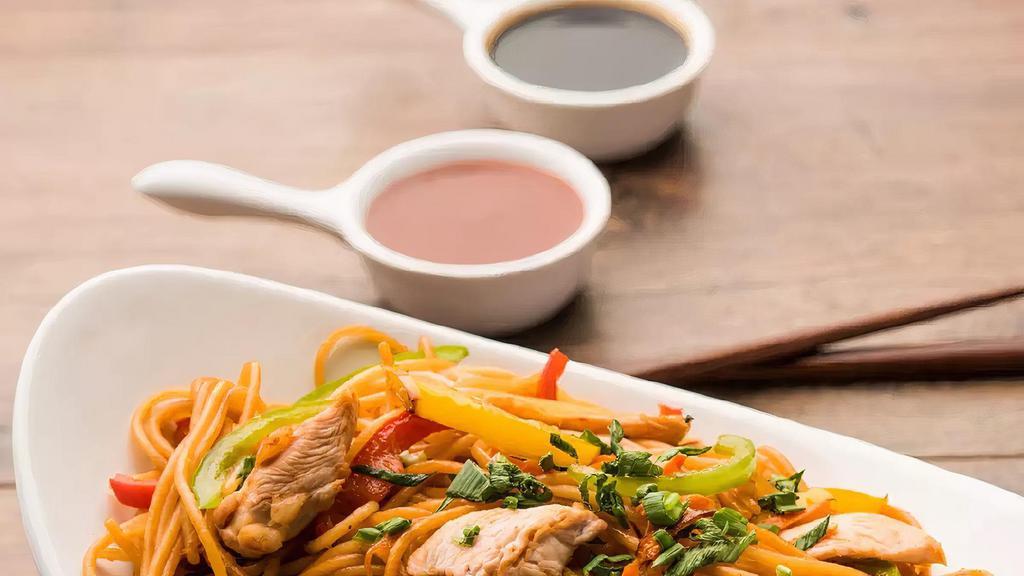 Chicken Noodles · Noodles stir-fried with julienne of seasonal vegetable in a blend of aromatic chef's special Indo-Chinese sauce.