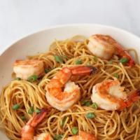 Shrimp Noodles · Noodles stir-fried with julienne of seasonal vegetable in a blend of aromatic chef's special...