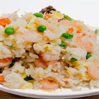 Fried Rice · Pan fried rice with pork, beef, shrimp or kimchi with pork and vegetables.