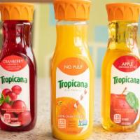 Tropicana Juice, 16 Oz · Choose from the following choices: original orange juice, apple, grape fruit, grape, cranberry