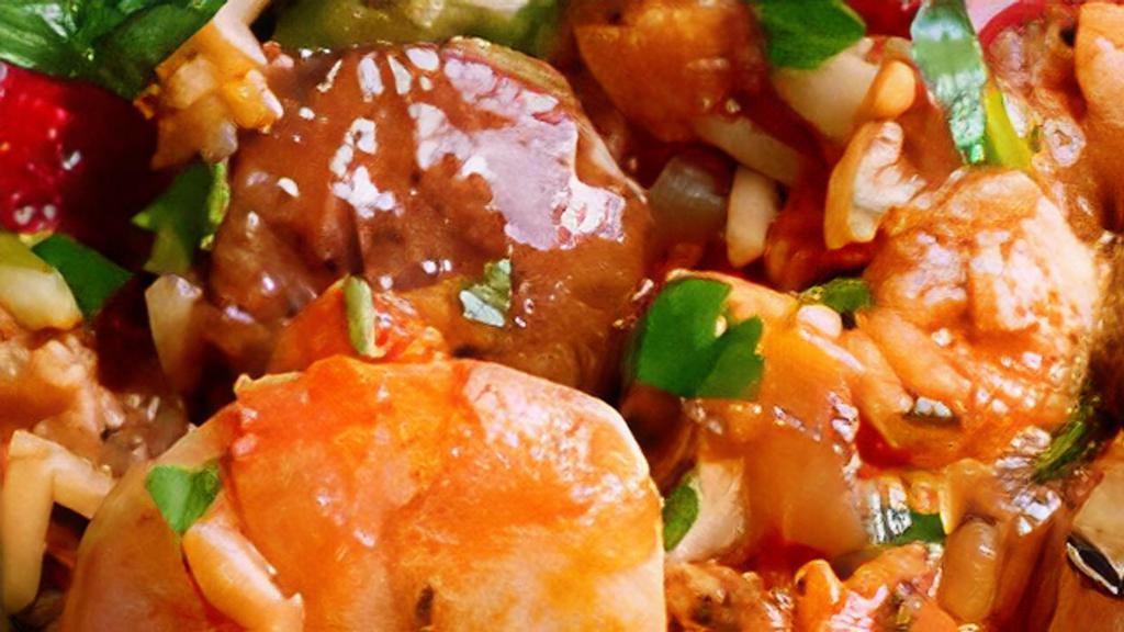 Creole Jambalaya · Serve with sausage, chicken, shrimp
