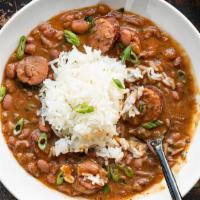 Southwest Louisiana Red Beans & Rice · Meaty slow cook red beans simmered in seasoned gravy.