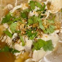 Thai Boat · (Pho) Rice thin noodles, bean sprouts, scallions, cilantro, basil, and garlic in broth with ...