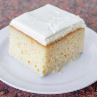 Tres Leches · Sponge Cake soaked in three kinds of Milk