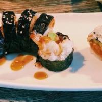 Shrimp Tempura Roll · Shrimp tempura, avocado, cucumber with eel sauce.