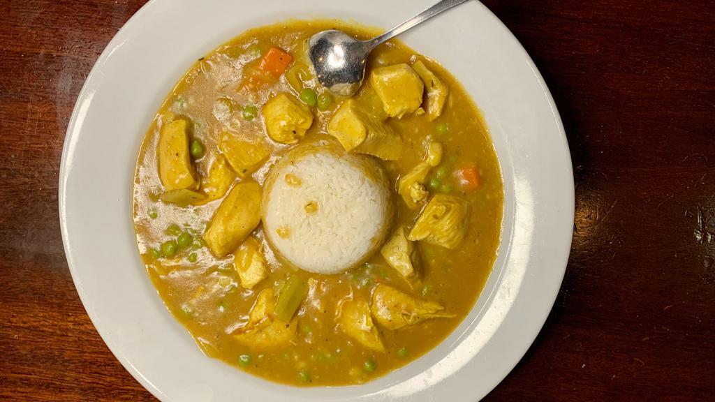 Chicken Curry · Chicken & vegetables in our traditional Irish curry sauce; served with rice.