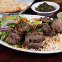 Beef Kabob · Marinated beef chunks grilled to perfection.