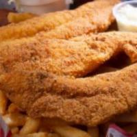 Catfish · Southern Fried Catfish Served With Fries.