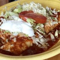 3 Enchiladas De Marisco · New. Seafood enchiladas with rice, shrimp and scallops.