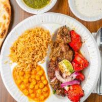 Combo Kabob · One skewer each of chicken & shami or lamb & chicken.