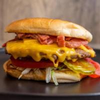 Bakun Cheezeburger · Impossible Patty/Lettuce/Tomato/Mayo/Pickle/Bakun/American Cheeze on Hawaiian Bun with House...