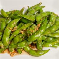 Garlic Edamame · Fresh soy bean (edamame), garlic sauce.