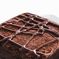 Double Chocolate Chunk Brownie · Slow melted chocolate blended with rich chocolate chunks and drizzled in fudge.