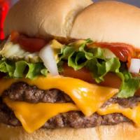 Wayback Classic · 2 beef patties, American cheese, lettuce, tomato, pickles, onions, ketchup, and mayonnaise.