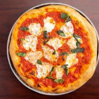 Pizza Margherita · Classic Neapolitan, tomato, fresh mozzarella, fresh basil and olive oil.