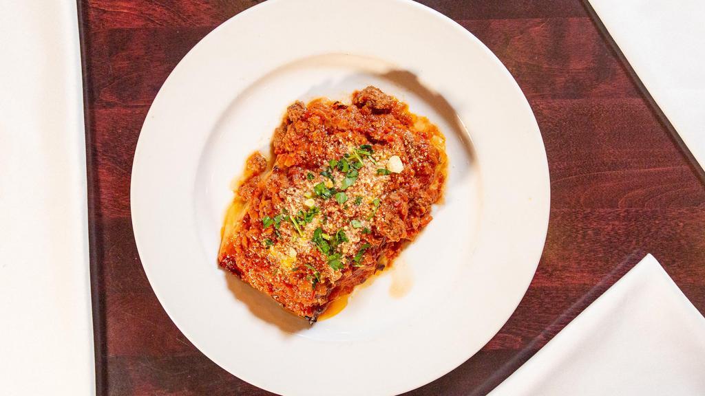 Lasagna · Pomodoro sauce , mozzarella , Parmesan.