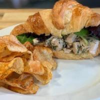 Chicken Salad On Croissant · Freshly baked French croissant and spring greens with signature Tarragon Chicken Salad. *Con...
