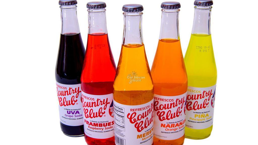 Country Club · Dominican Soda 
Choose from: Merengue, Raspberry or Grape
