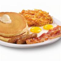 Pancakes (3), Sausage, Egg And Cheese · 