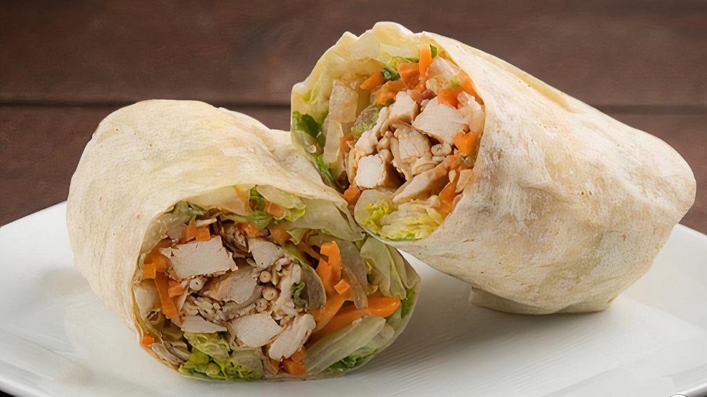 Cajun Chicken Wrap · Grilled chicken, mozzarella cheese, lettuce, tomatoes, avocado and ranch dressing.