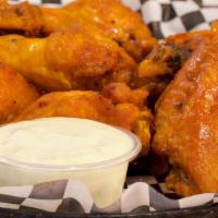 Bird Dog Wings · 8 Traditional or Boneless wings with house-blend spices and served with blue cheese or ranch