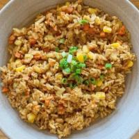 Vegetable Fried Rice · White rice, egg, carrot, onion, cucumber, corn