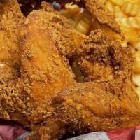 Wing Combo ( 4 Wings, Fries, Can Soda) · The wing combo comes with a 4 juicy wings, fries and can soda