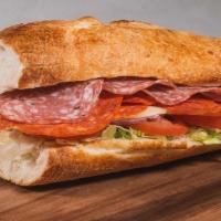 #13 Italian · Please choose your toppings! Dry Genoa Salami & thinly sliced Pepperoni, typically drizzled ...