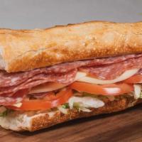 #19 Salami · Please choose your toppings! Thinly sliced Genoa Salami served on freshly baked Sourdough br...