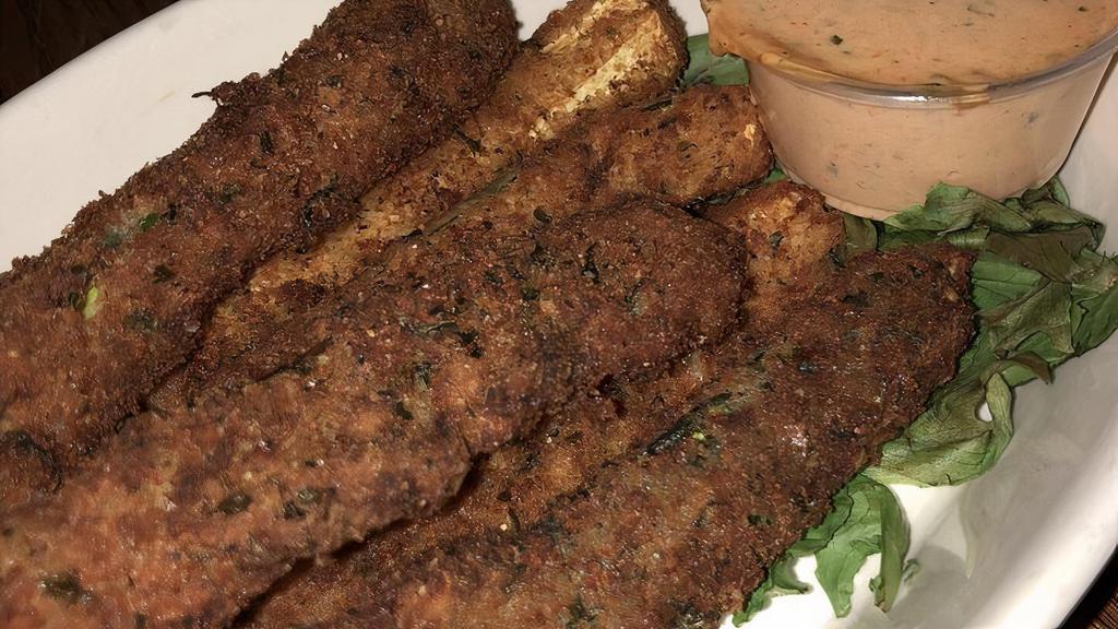 Zucchini Sticks · Served with chipotle ranch.