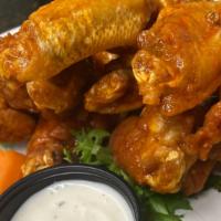 Wings · Ten wings with your choice of flavor, buffalo, old bay or sweet chili. Served with carrots, ...