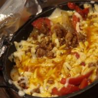 Flameado · Grilled Veggies, Chorizo, Cheese, Tortillas