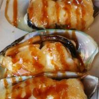 Mussels (6) · Mussels baked w/ cheese & Mayo sauce
