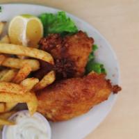 Feather Bowler'S Fish & Chips · Another great Cadieux Café tradition - Icelandic cod fillets dipped in our own Feather Bowle...